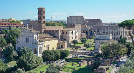Fototapeta na wymiar View of the Roman Forum