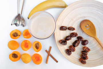 Dried fruits on white background. Close up