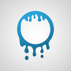 Dynamic splash liquid shape. Background for poster, cover, banner, placard. Logo vector illustration for design. Abstract blue circle.