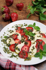 Strawberry caprese with mozzarella