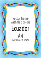 Frame and border of ribbon with the colors of the Denmark flag