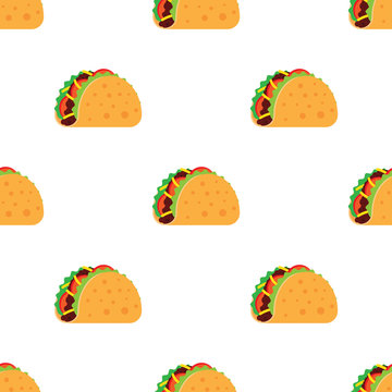 Tacos seamless vector pattern