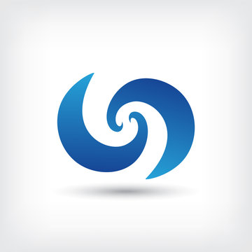 curve vector logo design template, wave icon, spiral sign, twist symbol, vector illustration