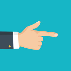 Hand with pointing finger. Vector isolated illustration.