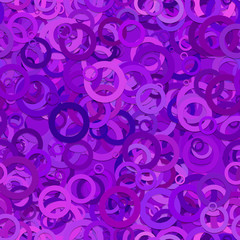 Abstract seamless circle pattern background - vector design from purple rings with shadow effect