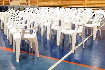 Naklejka premium Chairs in a gym