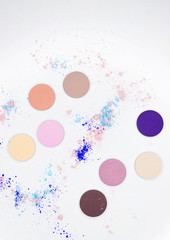 Colored shadow for professional make-up on white