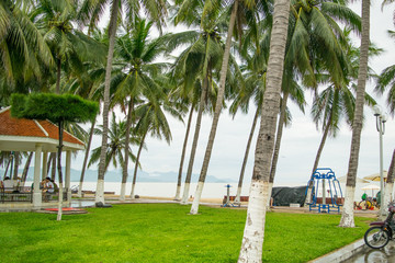Pavilion at a sea shore Park at Nha Trang Resort, Vietnam