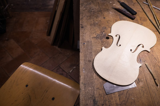 Work Desk with a Pice of Violin