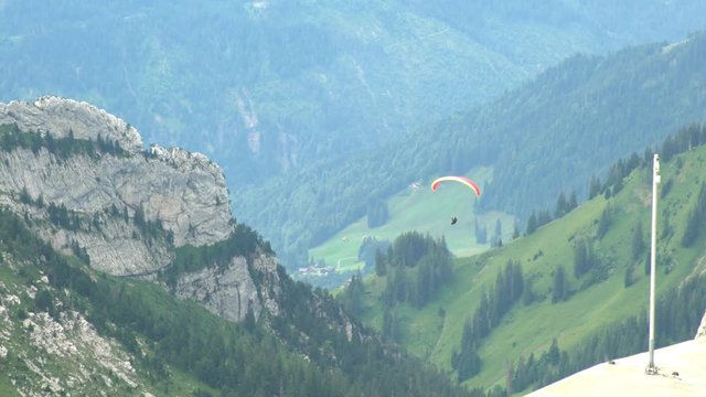 Man playing hang gliding at Mount Pilatus , Switzerland