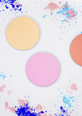 Colored shadow for professional make-up on white