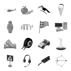 Transport, weapons, parking and other web icon in monochrome style. Computer, alcohol, landmark icons in set collection. © pandavector