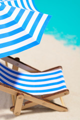 Beach chair and umbrella