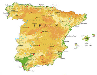 Spain relief map