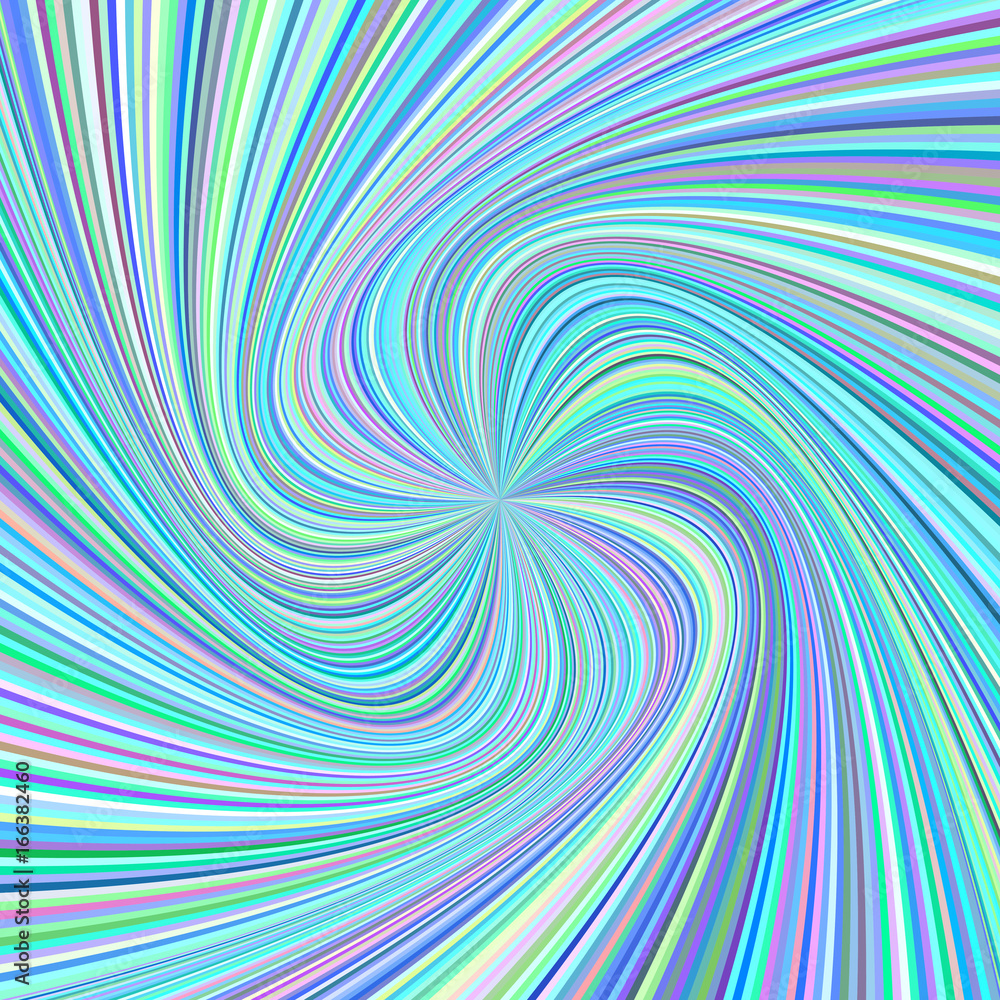 Poster spiral background - vector graphic from rotated rays in colorful tones