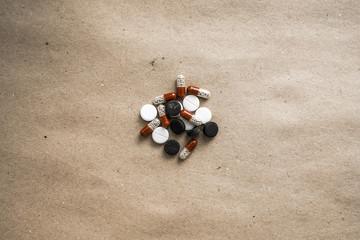 pills on paper centered