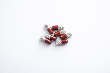 capsules on white background