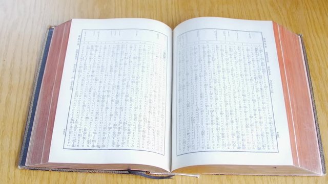 A Japanese Bible is opened.