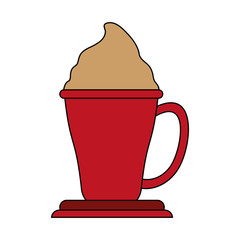 beverage with foam in cup or mug coffee related icon image