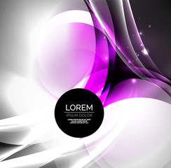 Digital illustration, glowing waves and circles