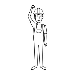 repairman or construction worker with safety hat