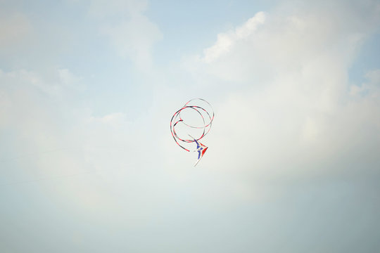 Tangled kite in the air