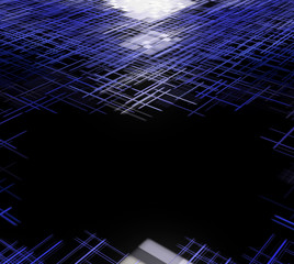 Program code error concept.Blue matrix with black hole inside as abstract background.Digitally generated image.