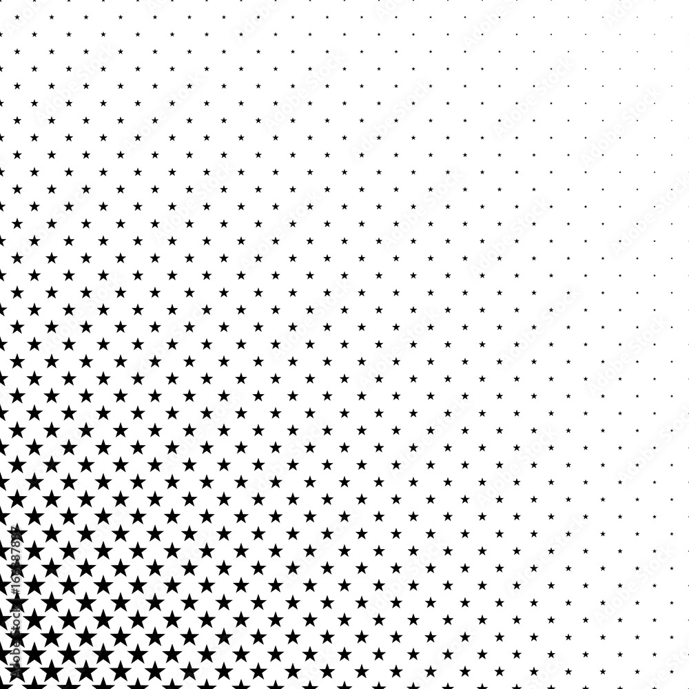 Poster monochrome pentagram star pattern - vector background design from geometrical shapes