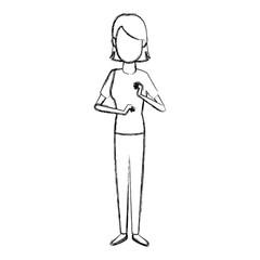 happy girl standing character female