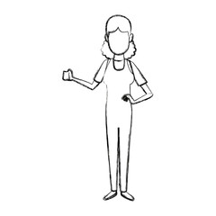 woman painter with cap employee character