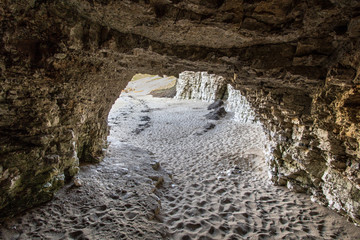 Cave onto Flamborough Beach