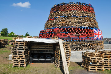 A controversial bonfire is built on a site which cost £30,000 of ratepayers money