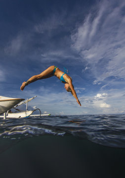 Free diving in Amed, Bali