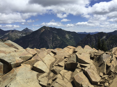 Rocky mountain landscape along the PCT
