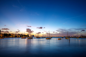Fototapeta na wymiar Twilight View of Boats