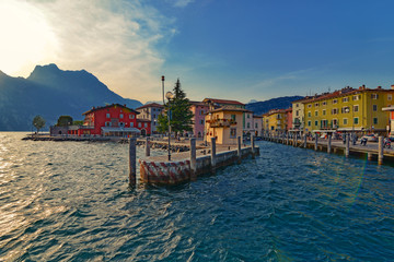 Panorama of Torbole, a small town on Lake Garda, Italy. Europa