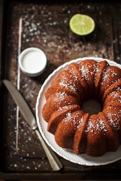Coconut milk and lime bund cake