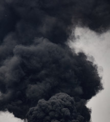 black smoke from a fire