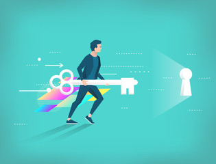 Business concept of seaching best solution and way.