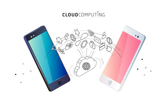  Information exchange between cloud and phones.