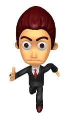 3D Business man character on Running. Work and Job Character Design Series.