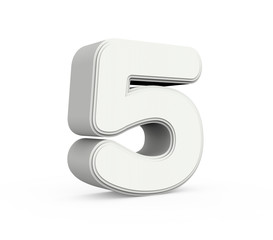 white number 5