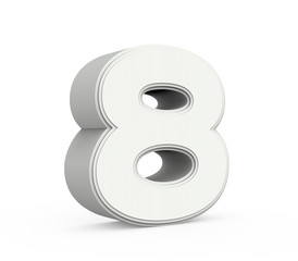 white number 8