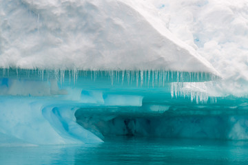 Sculpted icebergs in Antarctica
