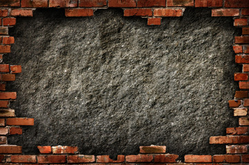 Plaster Background With Brick Wall Framing Plaster Background With Brick Wall Framing