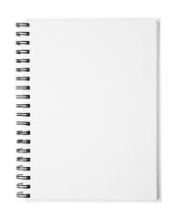 Blank notebook isolated on white background.