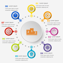 Infographic template with sport icons