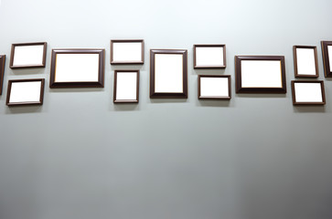 Group of many Walnut Wooden Classic Picture Empty frame