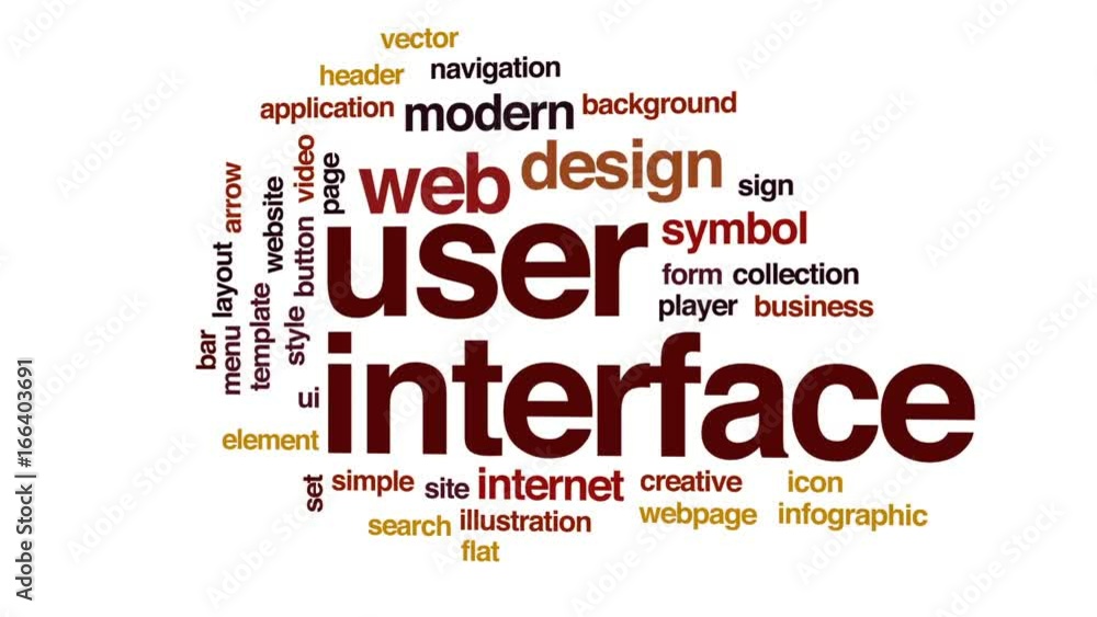 Poster user interface animated word cloud, text design animation.