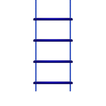 Wooden rope ladder in blue design